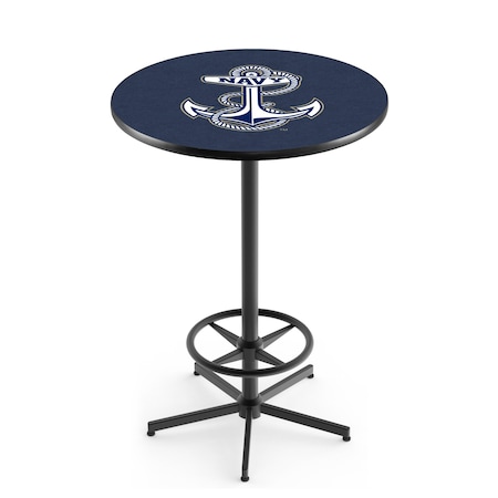 Holland Bar Stool Co 42" Black US Naval Academy NAVY Pub Table L216B4228USNavA